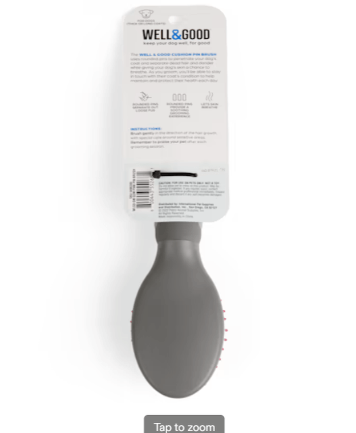 Well & Good Pink Cushion Pin Dog Brush, Small